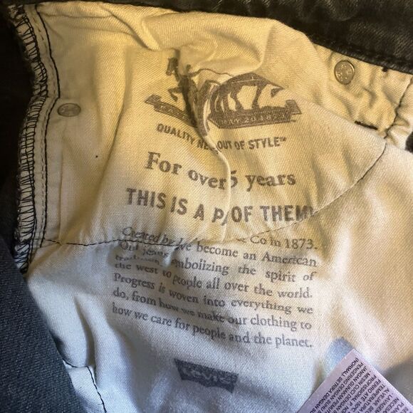 Levi's 514 Straight Blue Jeans Men's Size 33x30 Dark Wash Denim Black Label EUC - Picture 14 of 16